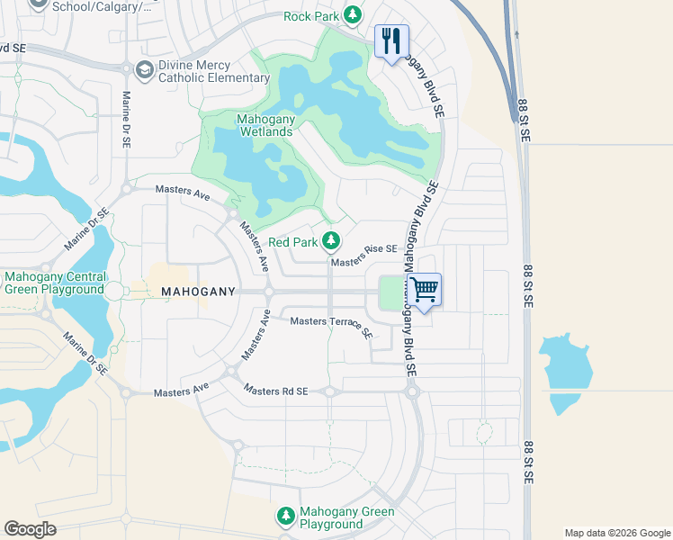 map of restaurants, bars, coffee shops, grocery stores, and more near in Calgary