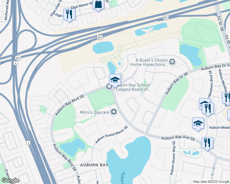 map of restaurants, bars, coffee shops, grocery stores, and more near in Calgary
