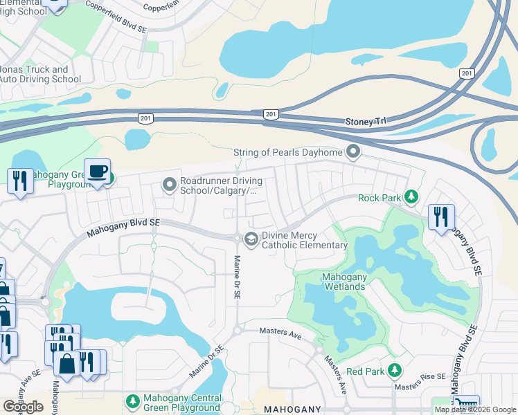 map of restaurants, bars, coffee shops, grocery stores, and more near in Calgary