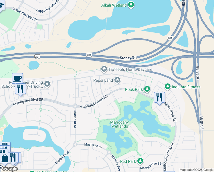 map of restaurants, bars, coffee shops, grocery stores, and more near in Calgary