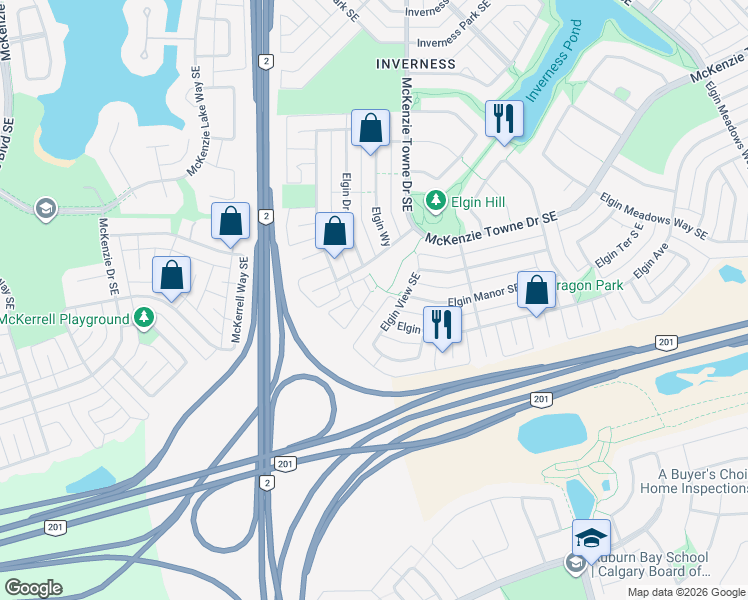 map of restaurants, bars, coffee shops, grocery stores, and more near in Calgary