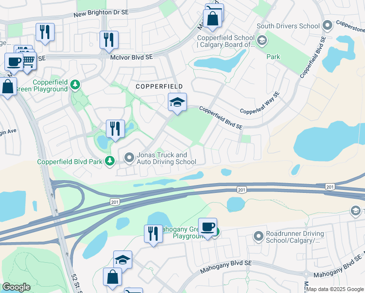 map of restaurants, bars, coffee shops, grocery stores, and more near in Calgary