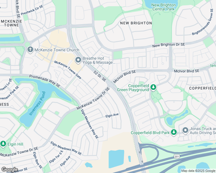 map of restaurants, bars, coffee shops, grocery stores, and more near 804 McKenzie Towne Drive Southeast in Calgary