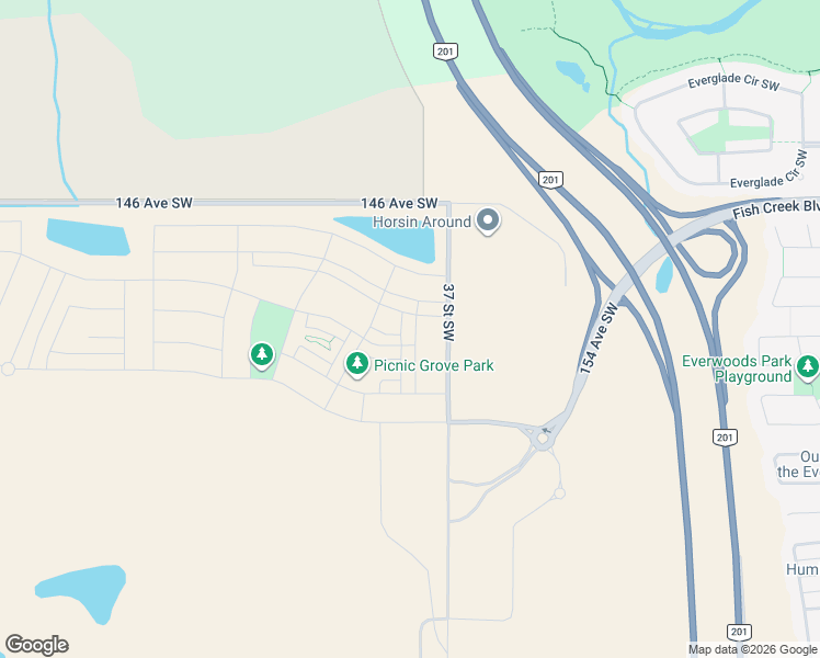 map of restaurants, bars, coffee shops, grocery stores, and more near 33 Treeline Manor Southwest in Calgary