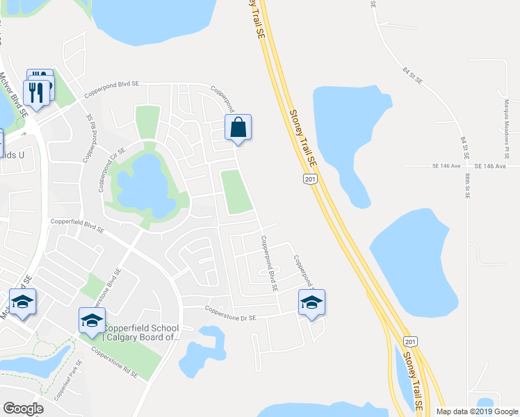 map of restaurants, bars, coffee shops, grocery stores, and more near in Calgary