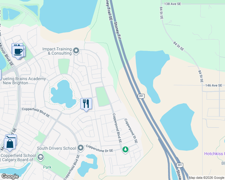 map of restaurants, bars, coffee shops, grocery stores, and more near in Calgary