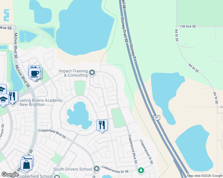 map of restaurants, bars, coffee shops, grocery stores, and more near in Calgary