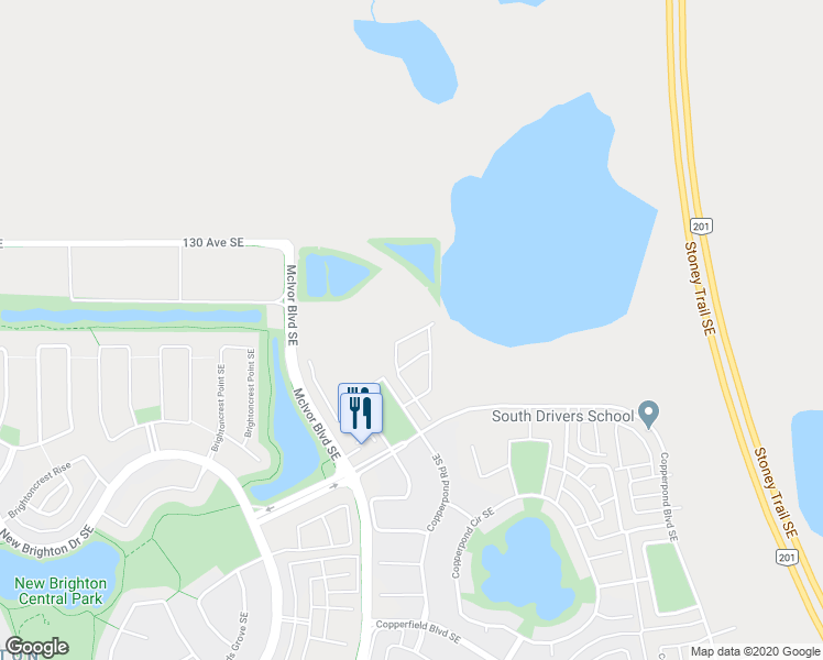 map of restaurants, bars, coffee shops, grocery stores, and more near 281 Copperpond Landing in Calgary