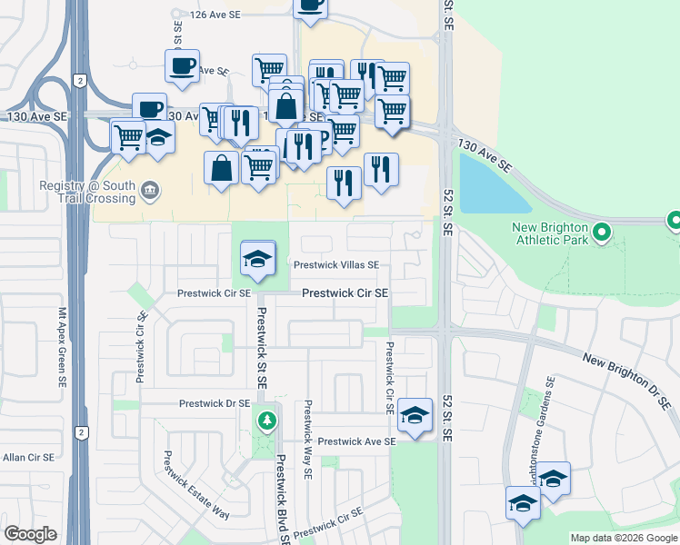 map of restaurants, bars, coffee shops, grocery stores, and more near in Calgary