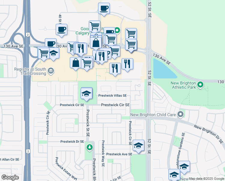 map of restaurants, bars, coffee shops, grocery stores, and more near in Calgary