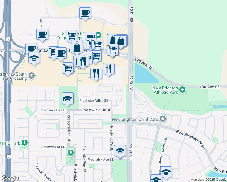 map of restaurants, bars, coffee shops, grocery stores, and more near in Calgary