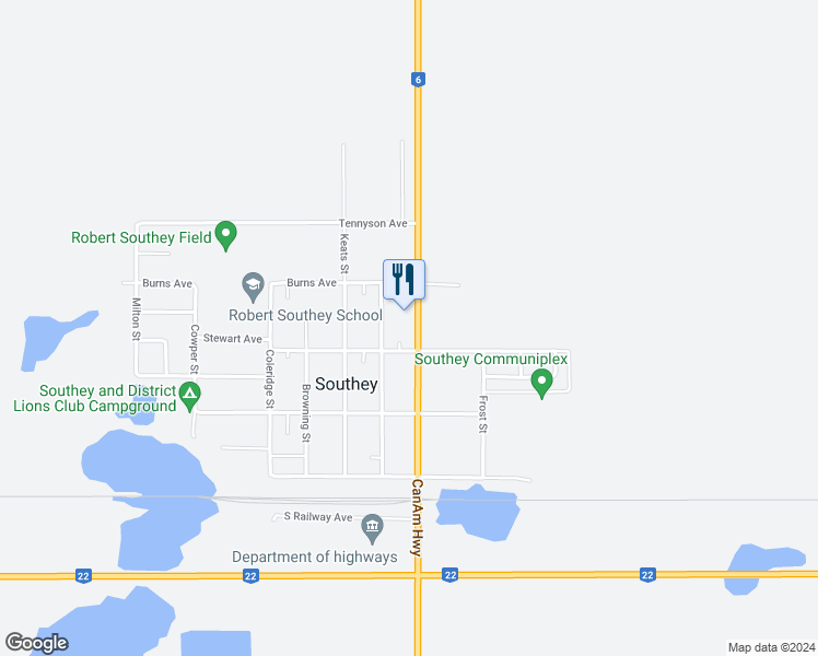 map of restaurants, bars, coffee shops, grocery stores, and more near 331 Saskatchewan 6 in Southey