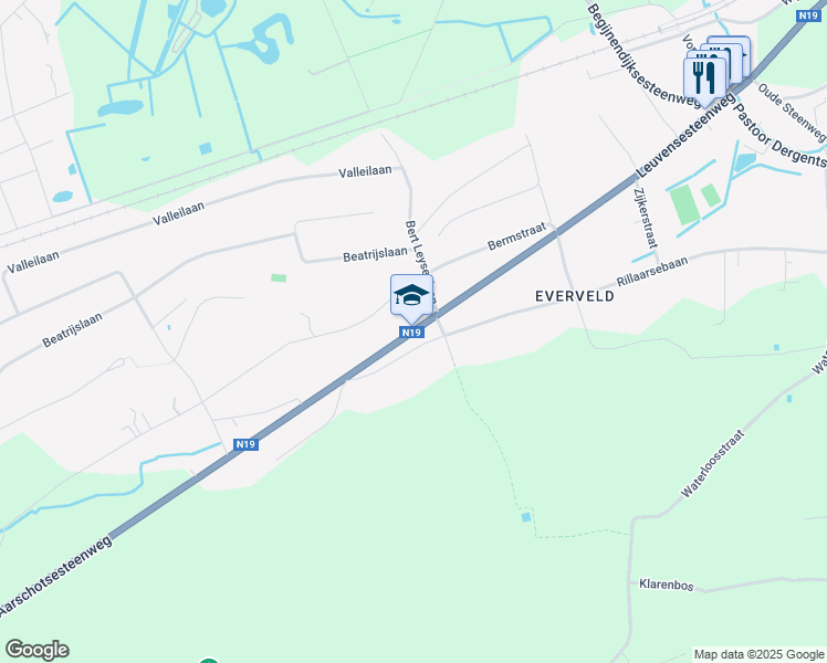 map of restaurants, bars, coffee shops, grocery stores, and more near 344 Aarschotsesteenweg in Rotselaar