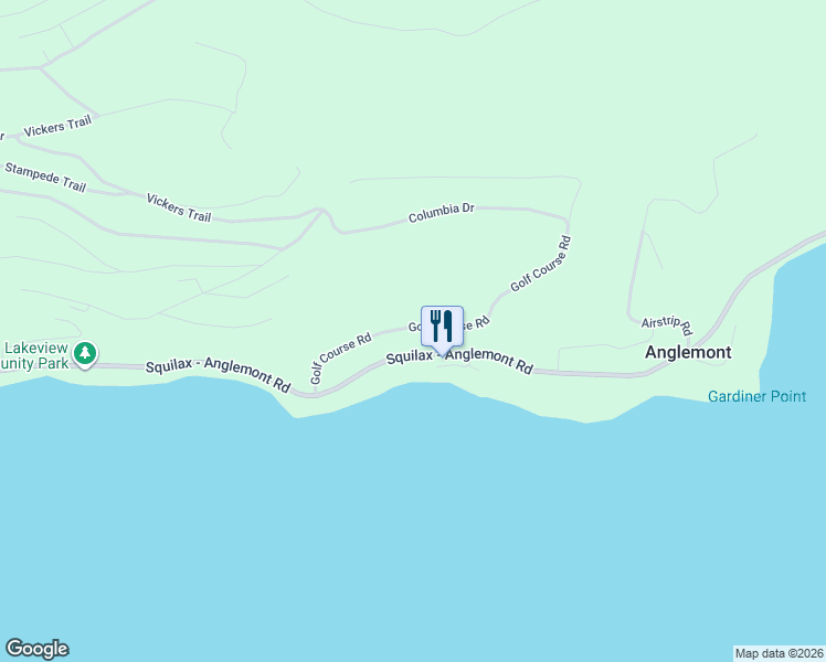 map of restaurants, bars, coffee shops, grocery stores, and more near 7741 Golf Course Road in Anglemont
