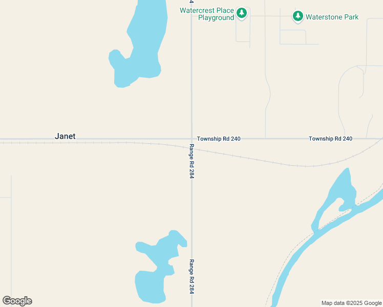 map of restaurants, bars, coffee shops, grocery stores, and more near 235091 Range Road 284 in Calgary