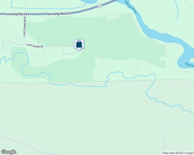 map of restaurants, bars, coffee shops, grocery stores, and more near 240082 Lott Creek Drive in Calgary