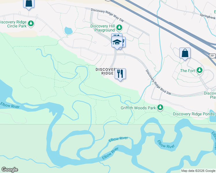 map of restaurants, bars, coffee shops, grocery stores, and more near in Calgary