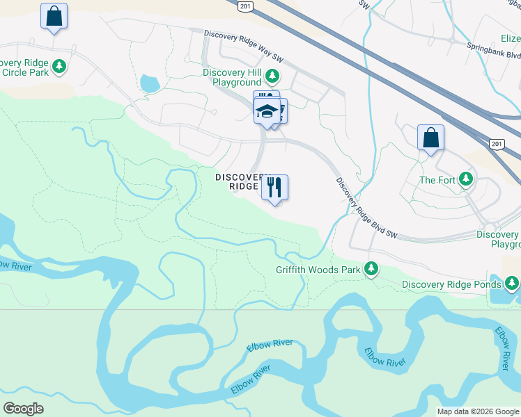 map of restaurants, bars, coffee shops, grocery stores, and more near in Calgary