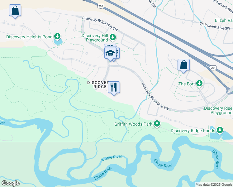 map of restaurants, bars, coffee shops, grocery stores, and more near in Calgary