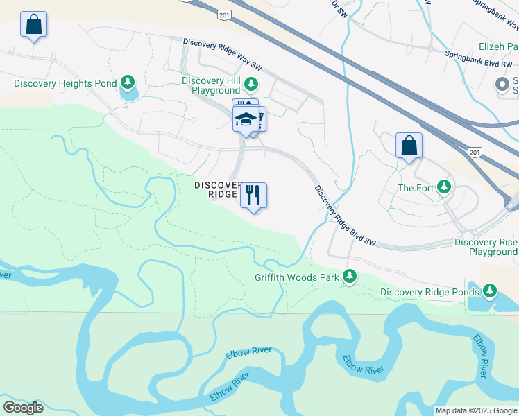 map of restaurants, bars, coffee shops, grocery stores, and more near in Calgary