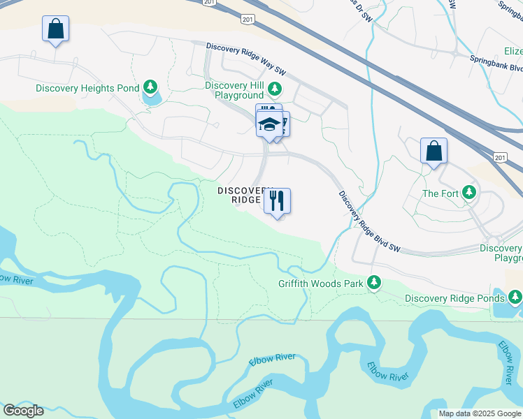 map of restaurants, bars, coffee shops, grocery stores, and more near in Calgary