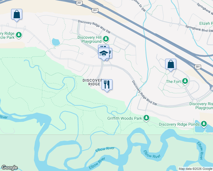 map of restaurants, bars, coffee shops, grocery stores, and more near in Calgary