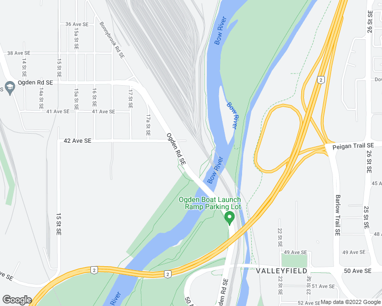 map of restaurants, bars, coffee shops, grocery stores, and more near 4312 Ogden Road Southeast in Calgary