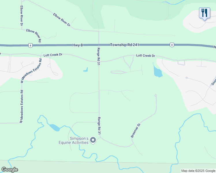 map of restaurants, bars, coffee shops, grocery stores, and more near 131 Aspen Green in Calgary