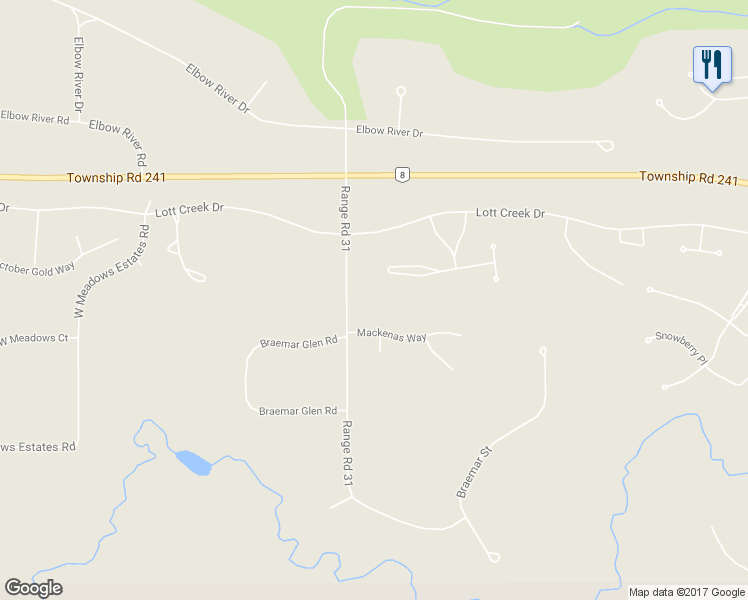 map of restaurants, bars, coffee shops, grocery stores, and more near 131 Aspen Green in Calgary