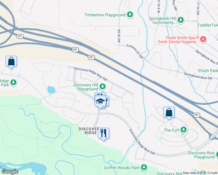 map of restaurants, bars, coffee shops, grocery stores, and more near in Calgary