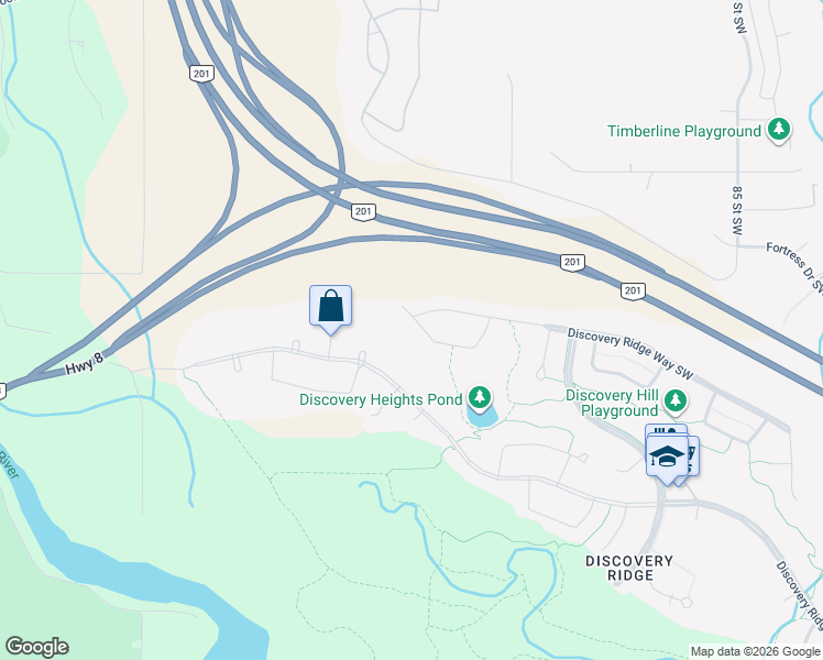 map of restaurants, bars, coffee shops, grocery stores, and more near 74 Discovery Ridge Heights Southwest in Calgary