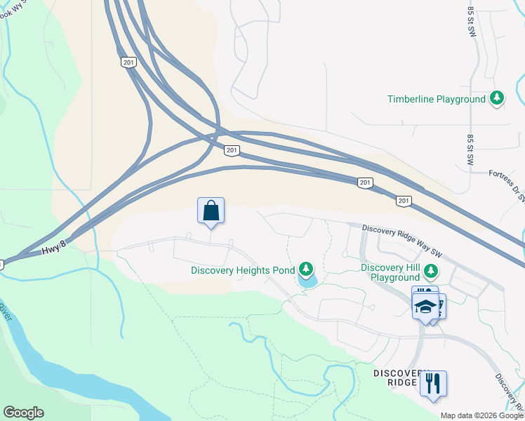 map of restaurants, bars, coffee shops, grocery stores, and more near 74 Discovery Ridge Heights Southwest in Calgary