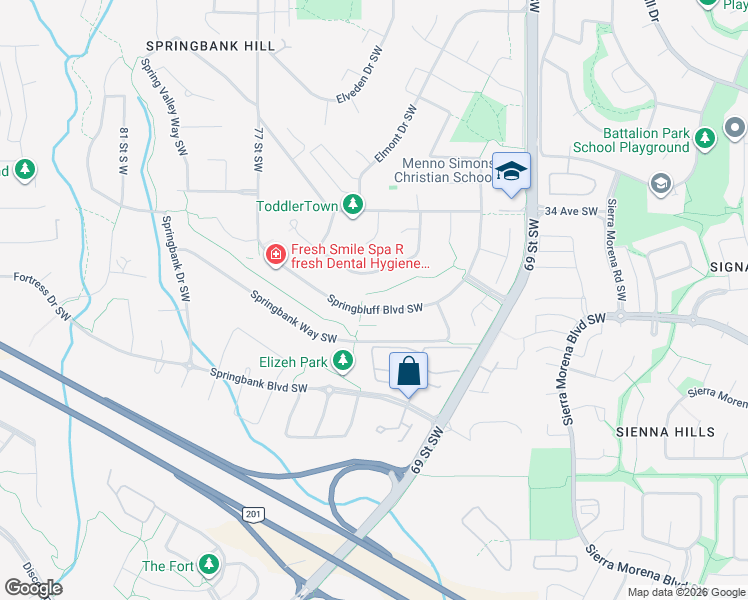 map of restaurants, bars, coffee shops, grocery stores, and more near in Calgary