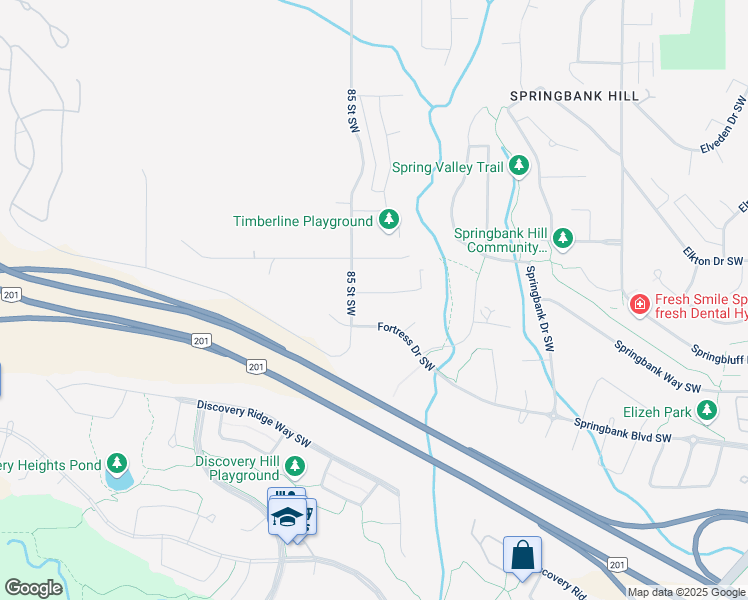 map of restaurants, bars, coffee shops, grocery stores, and more near 176 100 Fortress Bay Southwest in Calgary