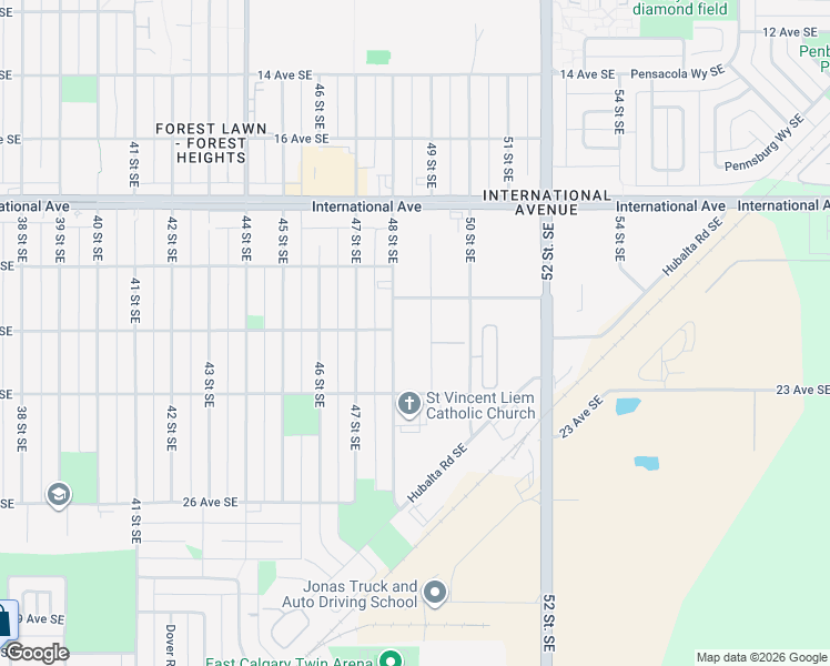 map of restaurants, bars, coffee shops, grocery stores, and more near in Calgary