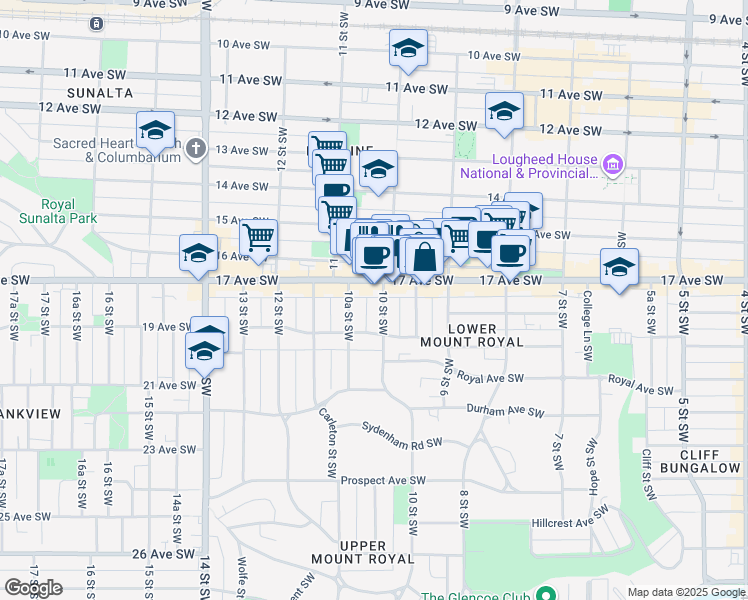 map of restaurants, bars, coffee shops, grocery stores, and more near in 