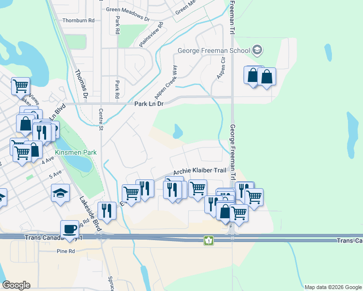 map of restaurants, bars, coffee shops, grocery stores, and more near Ranch Gate in Strathmore