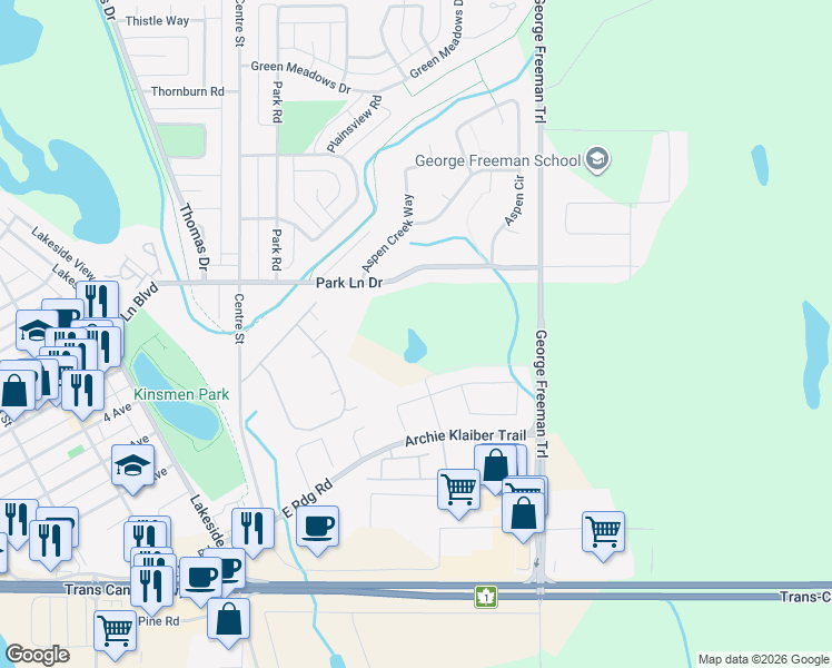 map of restaurants, bars, coffee shops, grocery stores, and more near Ranch Gate in Strathmore