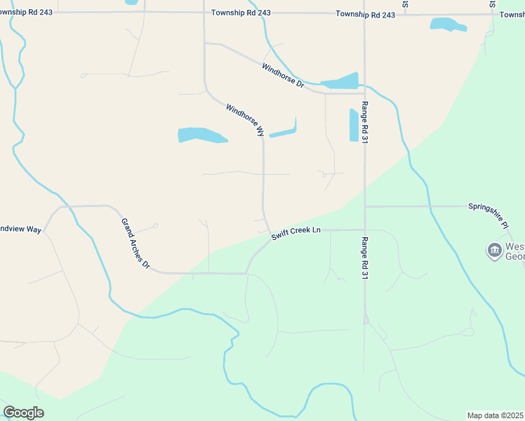 map of restaurants, bars, coffee shops, grocery stores, and more near 242125 Wind Horse Way in Calgary