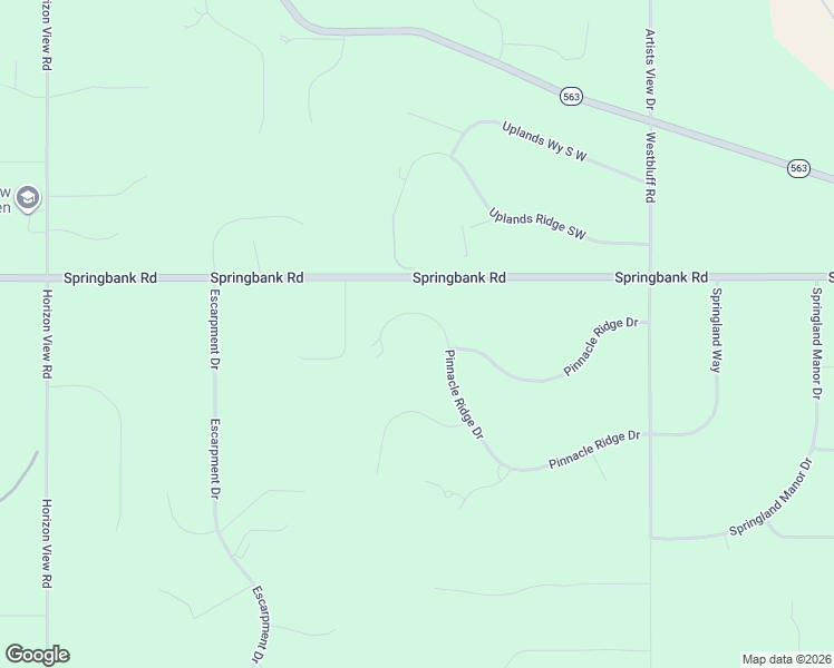 map of restaurants, bars, coffee shops, grocery stores, and more near 417 Pinnacle Ridge Place in Calgary