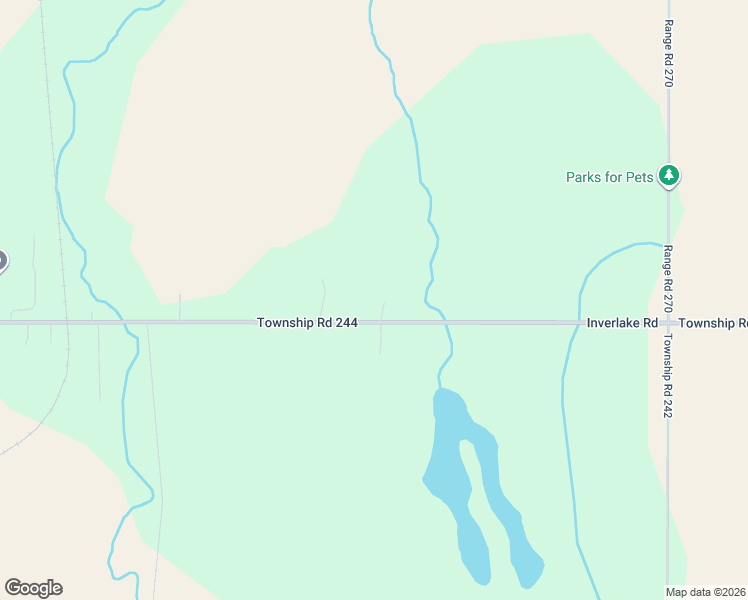map of restaurants, bars, coffee shops, grocery stores, and more near 270140 Inverlake Road in Calgary