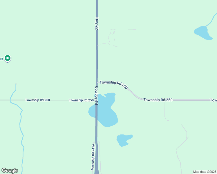 map of restaurants, bars, coffee shops, grocery stores, and more near 41247 Township Road 250 in Calgary