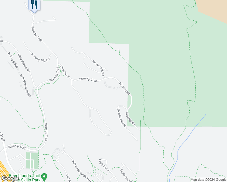 map of restaurants, bars, coffee shops, grocery stores, and more near 521 Silvertip Point in Canmore