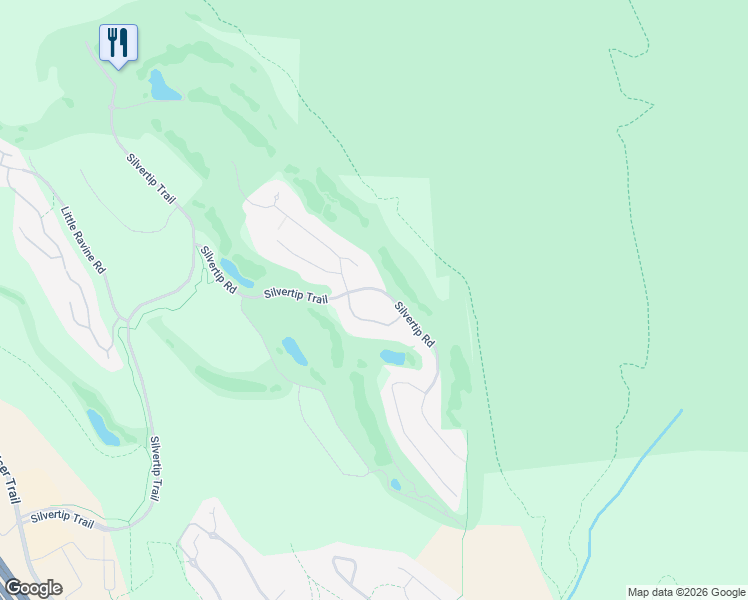 map of restaurants, bars, coffee shops, grocery stores, and more near 521 Silvertip Point in Canmore