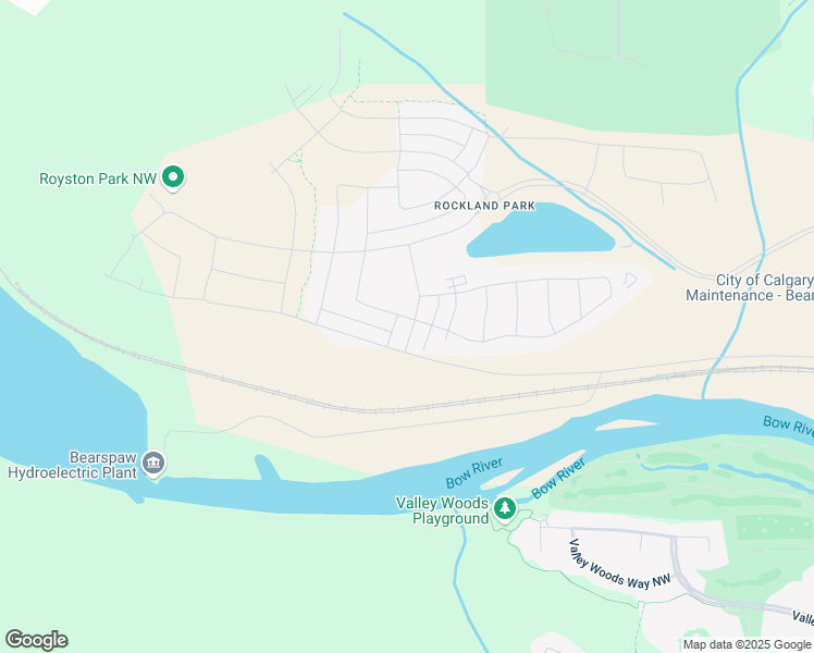 map of restaurants, bars, coffee shops, grocery stores, and more near Unnamed Road in Calgary