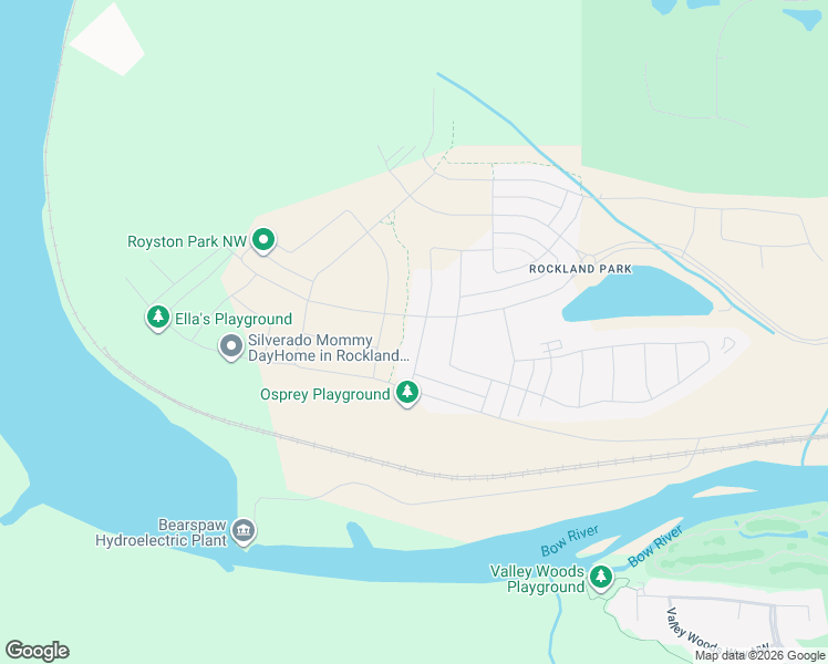 map of restaurants, bars, coffee shops, grocery stores, and more near Unnamed Road in Calgary