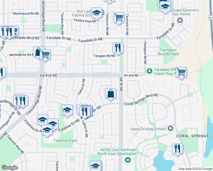 Map Of Ne Calgary 172 Falshire Way Northeast, Calgary Ab - Walk Score