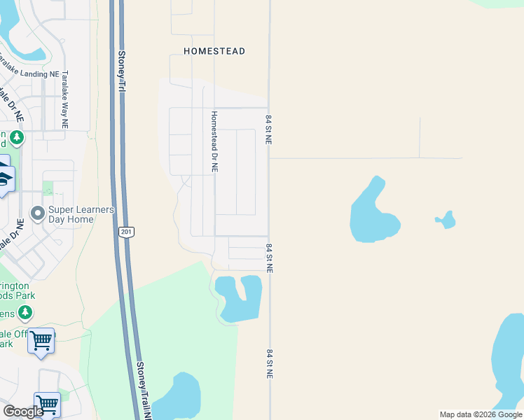 map of restaurants, bars, coffee shops, grocery stores, and more near 7111 84 Street Northeast in Calgary