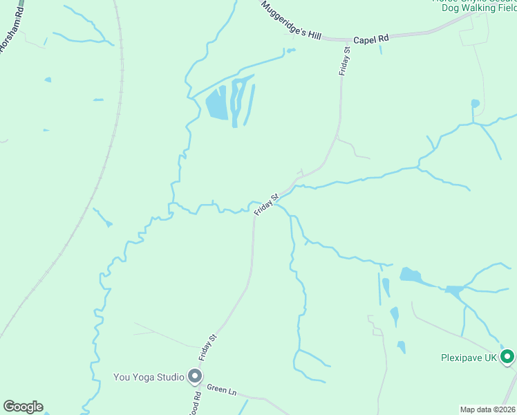 map of restaurants, bars, coffee shops, grocery stores, and more near Friday Street in West Sussex