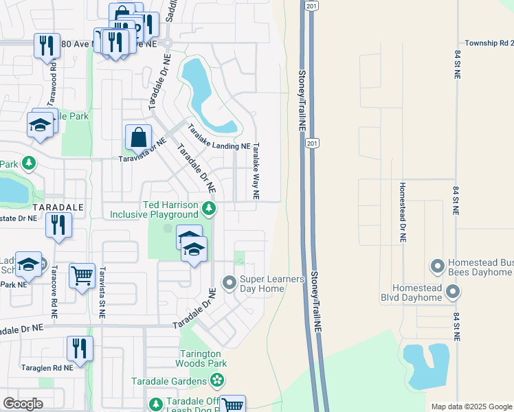 map of restaurants, bars, coffee shops, grocery stores, and more near in Calgary